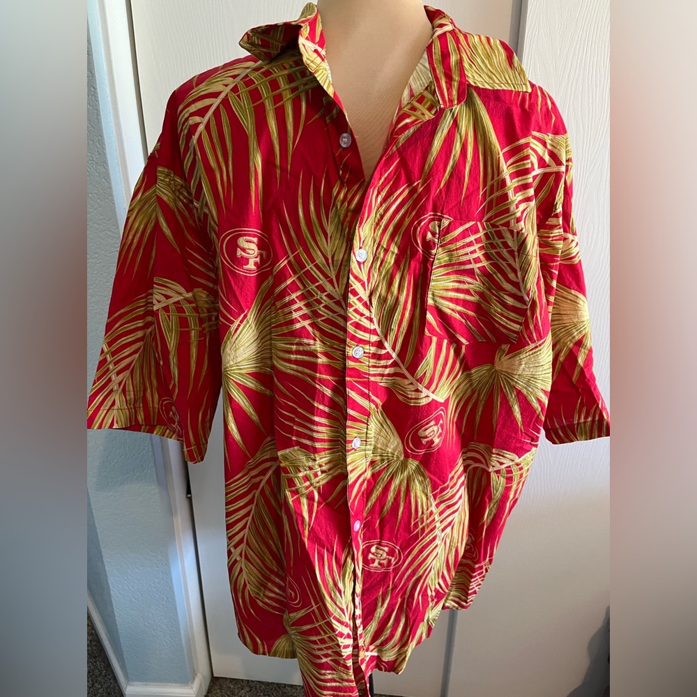 San Francisco 49ers hawaiian Aloha shirt Palm Leaf Team Apparel Football 2xl